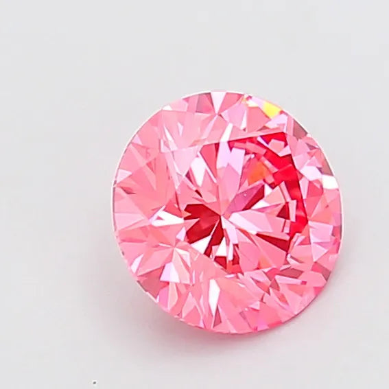 1.54ct Round Lab Grown Diamond (Colour Fancy Vivid Pink, Clarity VVS2, Cut ID, IGI Certified)
