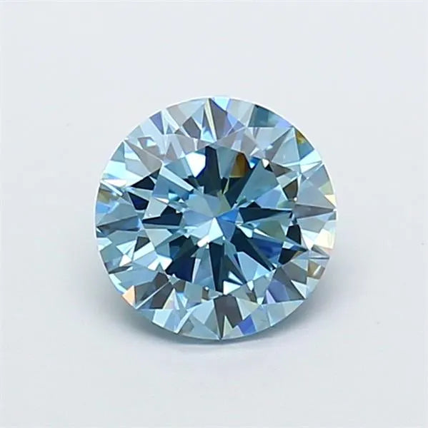 1.55ct Round Lab Grown Diamond (Colour Fancy Vivid Blue, Clarity VVS2, Cut EX, IGI Certified)