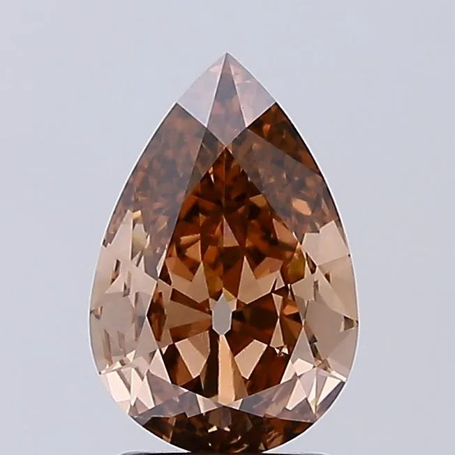 1.57ct Pear Lab Grown Diamond (Colour Fancy Brown, Clarity VVS1, IGI Certified)
