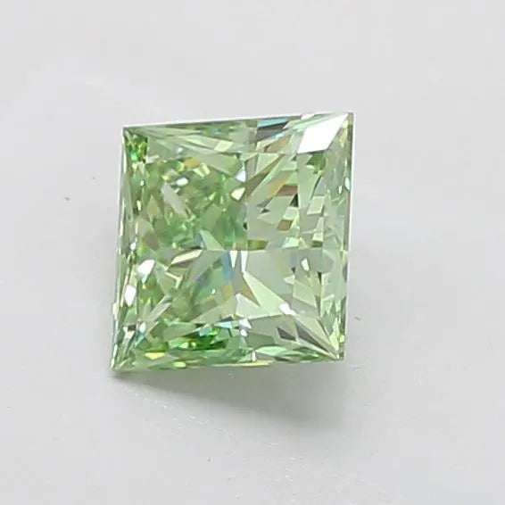 1.58ct Princess Lab Grown Diamond (Colour Fancy Vivid Green, Clarity VVS2, IGI Certified)