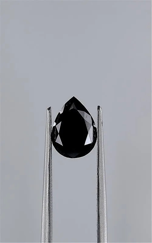 1.60ct Pear Natural Diamond (Colour Fancy Black, Clarity VVS2, Cut EX, GIA Certified)