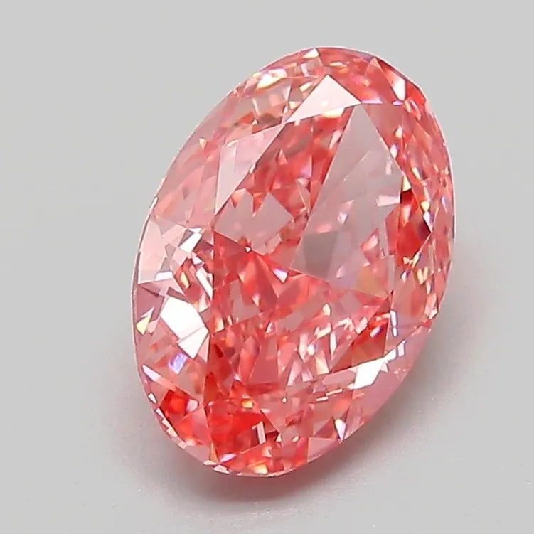 1.63ct Oval Lab Grown Diamond (Colour Fancy Vivid Pink, Clarity VVS2, IGI Certified)