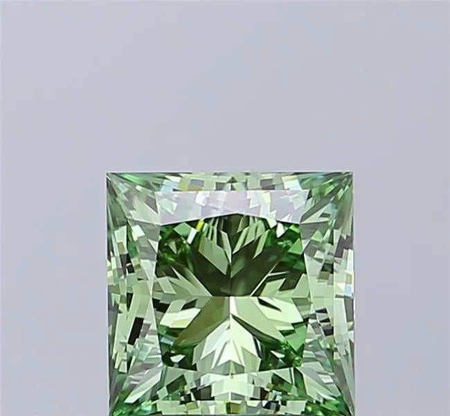2.01ct Princess Lab Grown Diamond (Colour Fancy Vivid Green, Clarity VVS2, IGI Certified)