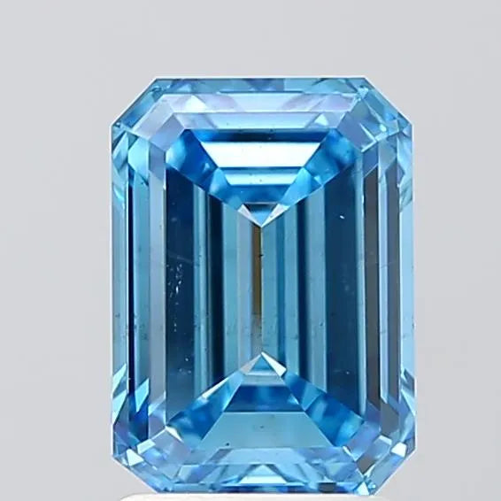 2.02ct Emerald Lab Grown Diamond (Colour Fancy Vivid Blue, Clarity VS2, IGI Certified)