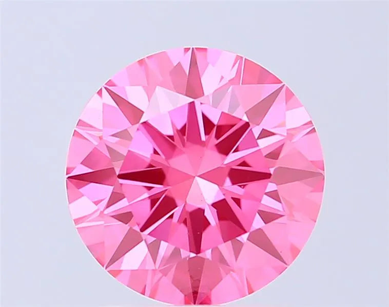 2.03ct Round Lab Grown Diamond (Colour Fancy Vivid Pink, Clarity VS1, Cut ID, IGI Certified)