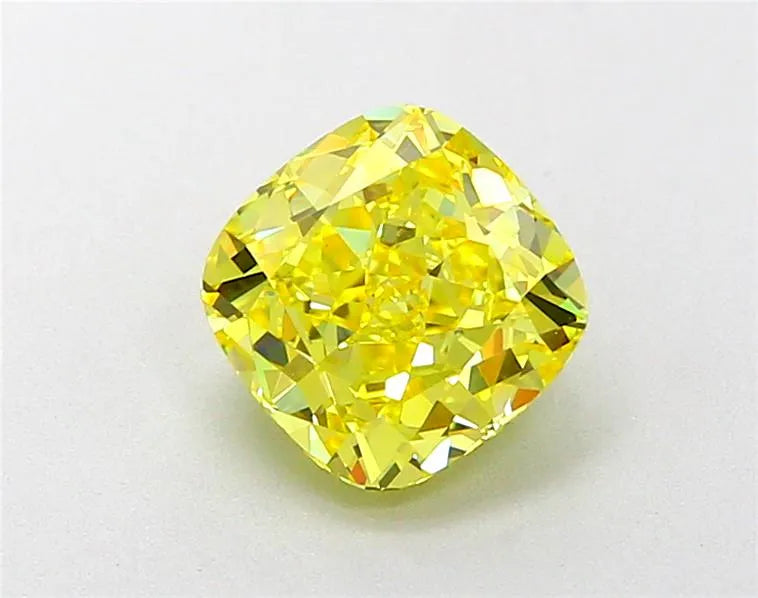 2.04ct Cushion modified Lab Grown Diamond (Colour Fancy Vivid Yellow, Clarity VVS2, IGI Certified)