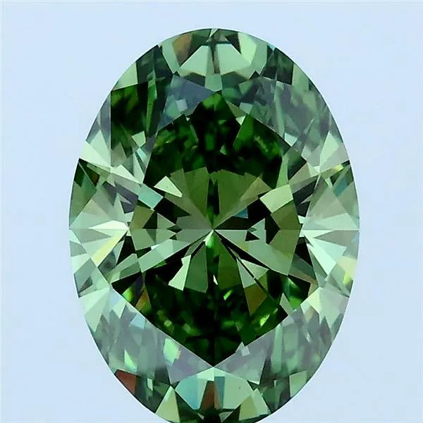 2.04ct Oval Lab Grown Diamond (Colour Fancy Vivid Green, Clarity VS1, IGI Certified)