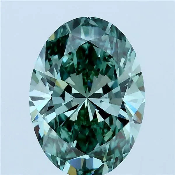 2.04ct Oval Lab Grown Diamond (Colour Fancy Vivid Green, Clarity VVS2, IGI Certified)