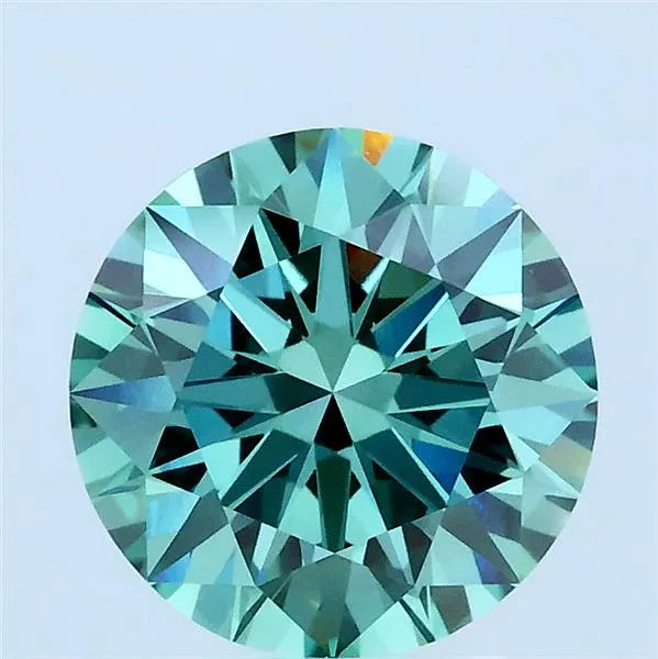 2.07ct Round Lab Grown Diamond (Colour Fancy Vivid Green, Clarity VVS2, Cut ID, IGI Certified)