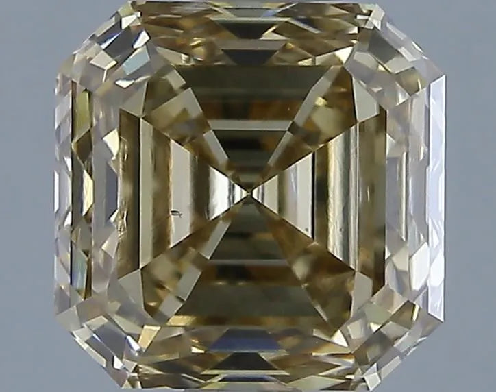 2.10ct Asscher Natural Diamond (Colour Fancy Yellowish Brown, Clarity VS2, GIA Certified)