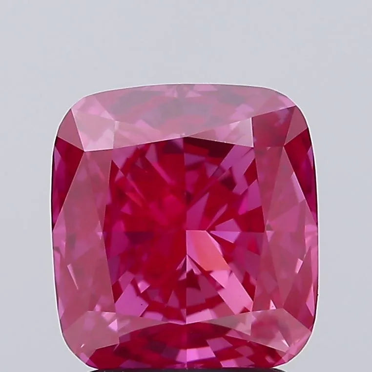 2.10ct Cushion modified Lab Grown Diamond (Colour Fancy Vivid Pink, Clarity VS1, IGI Certified)