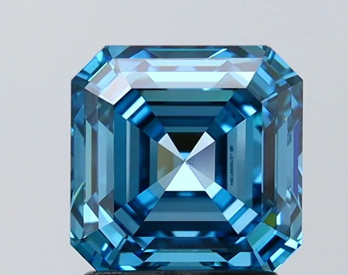 2.12ct Asscher Lab Grown Diamond (Colour Fancy Vivid Blue, Clarity VVS1, IGI Certified)
