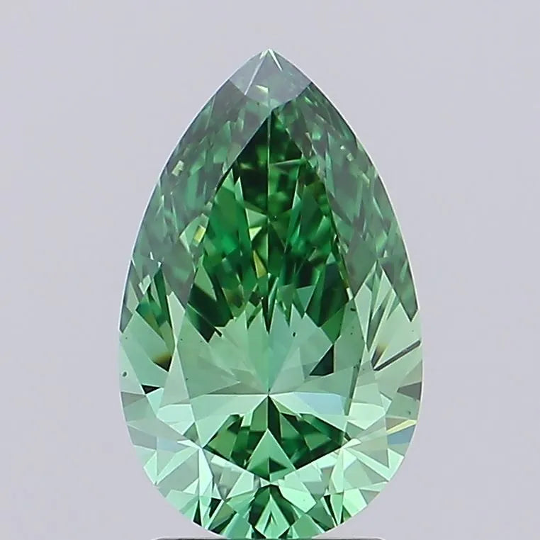 2.42ct Pear Lab Grown Diamond (Colour Fancy Vivid Green, Clarity VS1, IGI Certified)