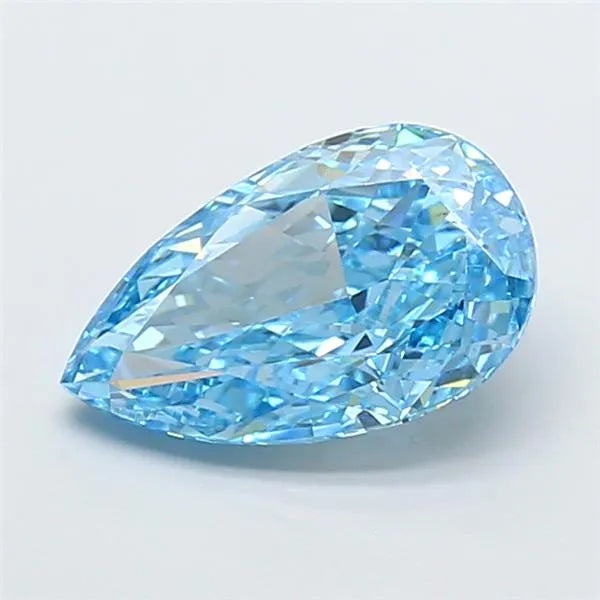 2.50ct Pear Lab Grown Diamond (Colour Fancy Vivid Blue, Clarity VS1, IGI Certified)