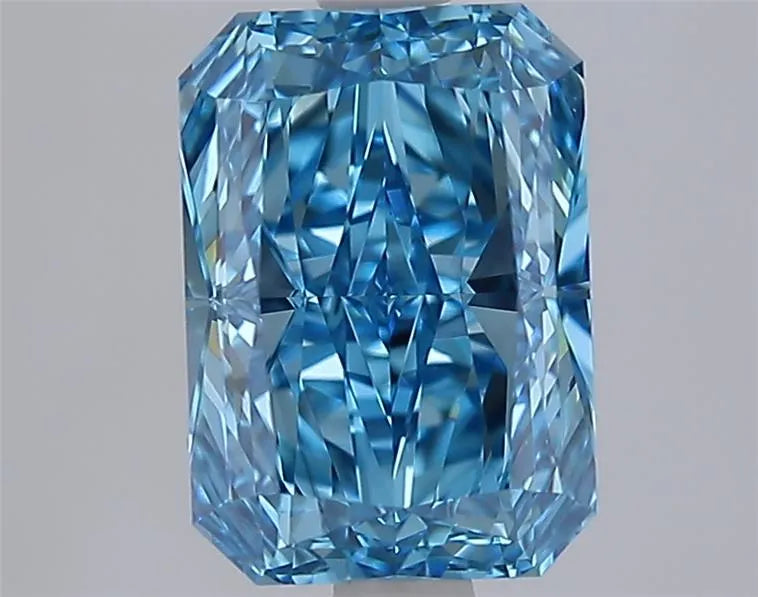 2.51ct Radiant Lab Grown Diamond (Colour Fancy Vivid Blue, Clarity VVS1, IGI Certified)