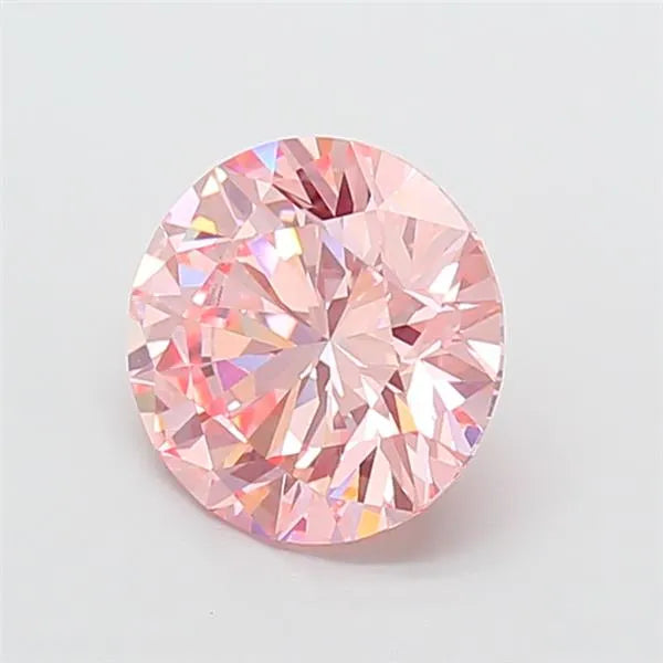 2.51ct Round Lab Grown Diamond (Colour Fancy Vivid Pink, Clarity VVS2, Cut ID, IGI Certified)