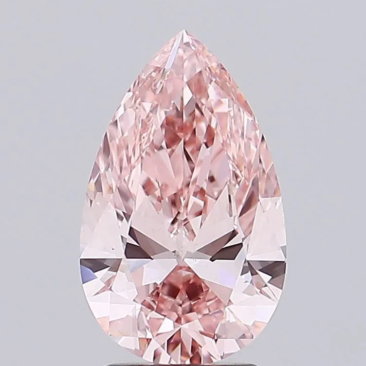 2.52ct Pear Lab Grown Diamond (Colour Fancy Intense Brownish Pink, Clarity VS1, Cut GD, IGI Certified)