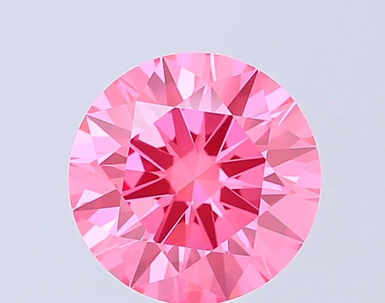 2.55ct Round Lab Grown Diamond (Colour Fancy Vivid Pink, Clarity VVS2, Cut ID, IGI Certified)