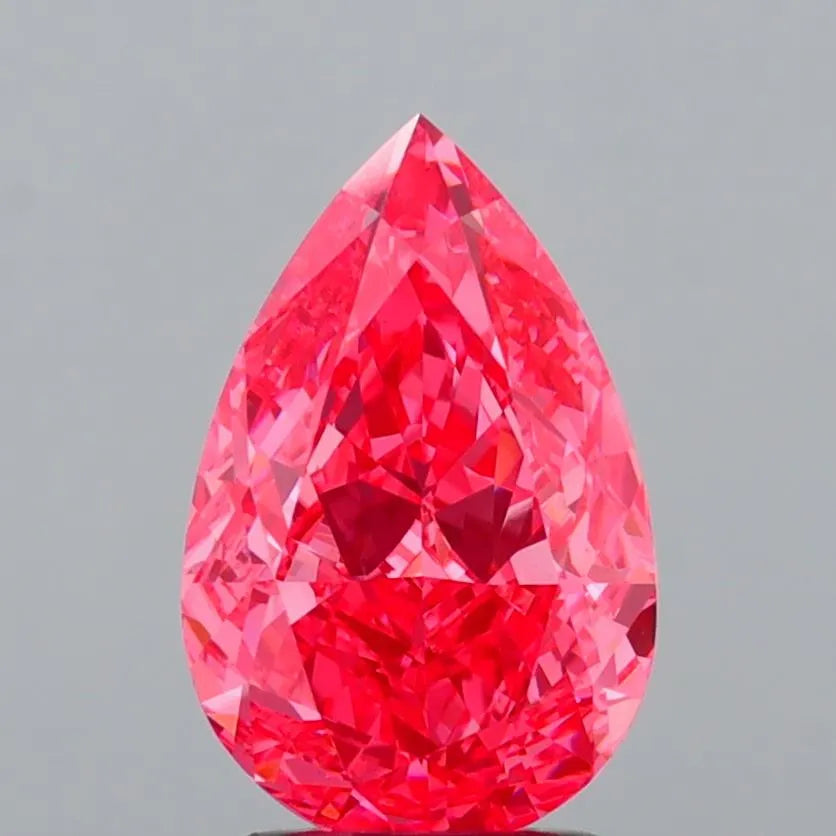 2.58ct Pear Lab Grown Diamond (Colour Fancy Vivid Pink, Clarity VS1, IGI Certified)