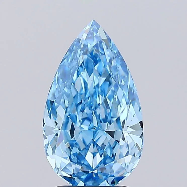 2.62ct Pear Lab Grown Diamond (Colour Fancy Vivid Blue, Clarity VS1, IGI Certified)