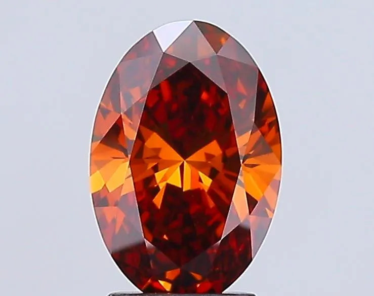 2.64ct Oval Lab Grown Diamond (Colour Fancy Deep Orange, Clarity VS1, IGI Certified)