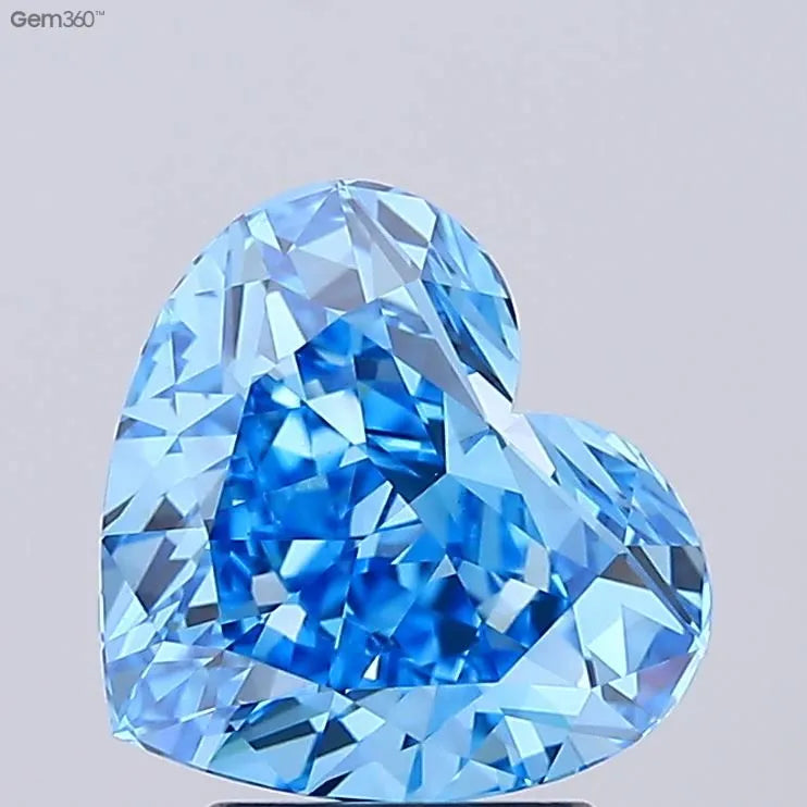 2.72ct Heart Lab Grown Diamond (Colour Fancy Vivid Blue, Clarity VVS2, IGI Certified)