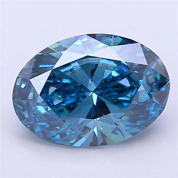 2.73ct Oval Lab Grown Diamond (Colour Fancy Vivid Blue, Clarity VVS2, IGI Certified)