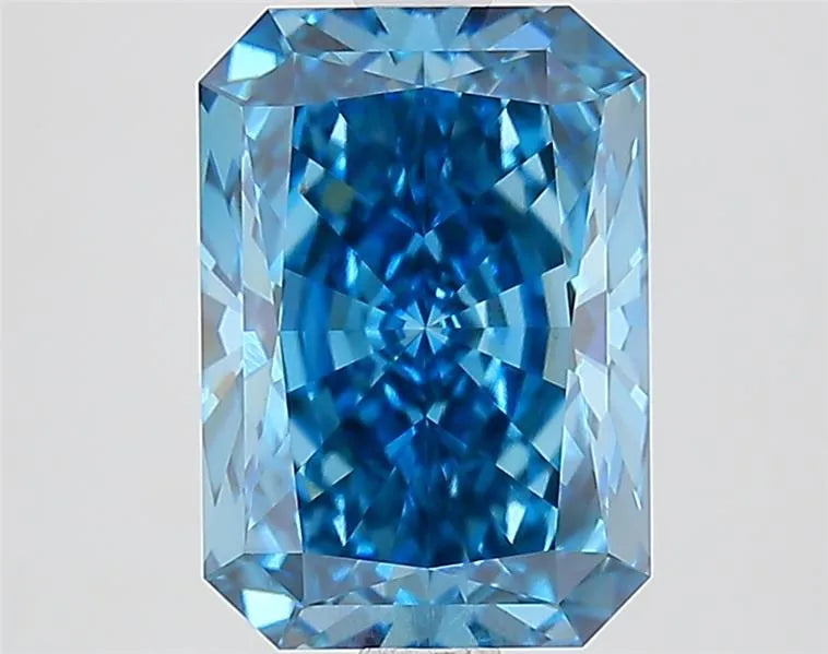 2.86ct Radiant Lab Grown Diamond (Colour Fancy Vivid Blue, Clarity VVS2, IGI Certified)