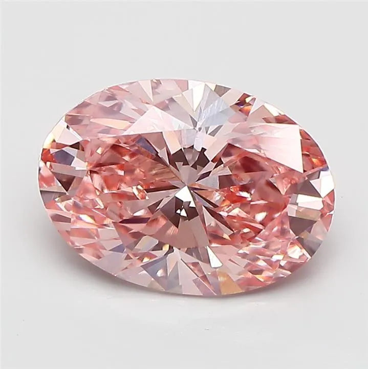 2.97ct Oval Lab Grown Diamond (Colour Fancy Vivid Pink, Clarity VS1, IGI Certified)