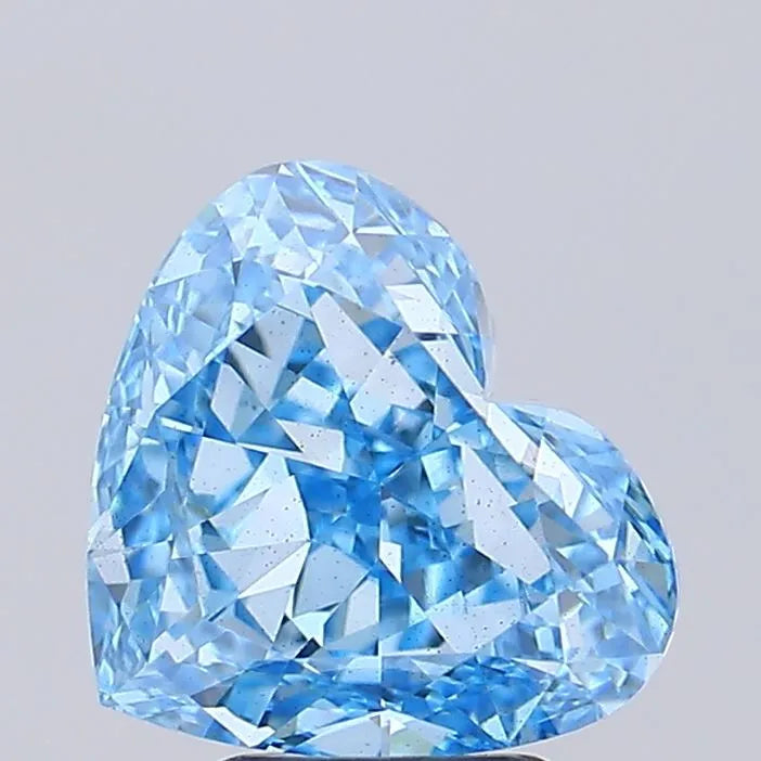 3.00ct Heart Lab Grown Diamond (Colour Fancy Vivid Blue, Clarity VS2, IGI Certified)