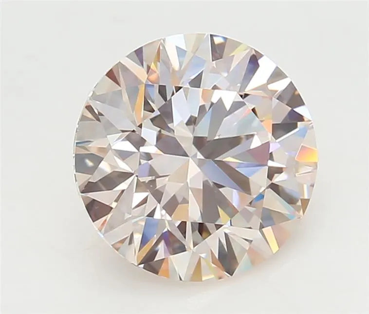 3.00ct Round Lab Grown Diamond (Colour Fancy Light Pink, Clarity VVS2, Cut ID, IGI Certified)