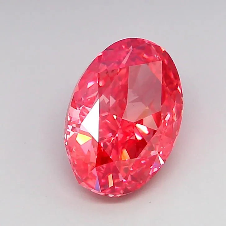 3.01ct Oval Lab Grown Diamond (Colour Fancy Vivid Pink, Clarity VS2, IGI Certified)