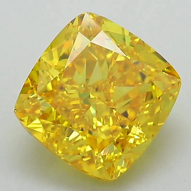 3.02ct Cushion modified Lab Grown Diamond (Colour Fancy Vivid Yellow, Clarity VS1, IGI Certified)