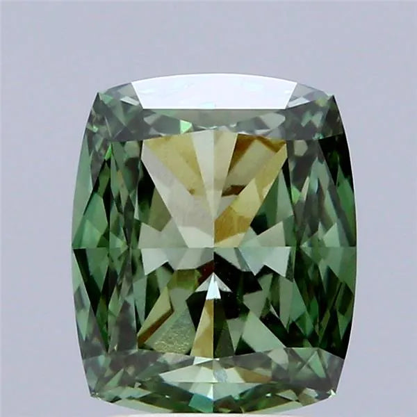 3.05ct Cushion modified Lab Grown Diamond (Colour Fancy Vivid Green, Clarity VS1, IGI Certified)