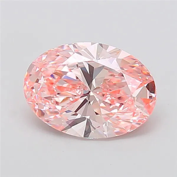 3.05ct Oval Lab Grown Diamond (Colour Fancy Vivid Pink, Clarity VVS2, IGI Certified)