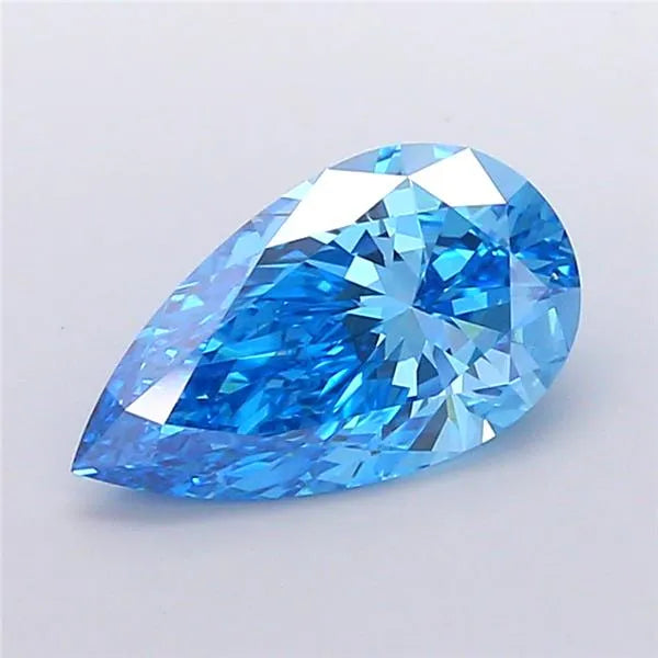 3.05ct Pear Lab Grown Diamond (Colour Fancy Vivid Blue, Clarity VVS2, IGI Certified)