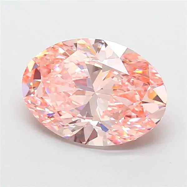 3.06ct Oval Lab Grown Diamond (Colour Fancy Vivid Pink, Clarity VS1, IGI Certified)