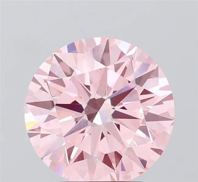 3.06ct Round Lab Grown Diamond (Colour Fancy Vivid Pink, Clarity VVS2, Cut ID, IGI Certified)