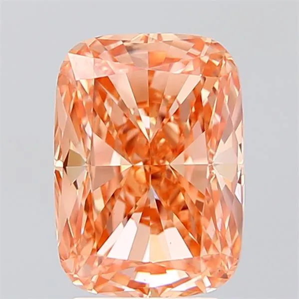 3.11ct Cushion modified Lab Grown Diamond (Colour Fancy Intense Pinkish Orange, Clarity VVS2, IGI Certified)