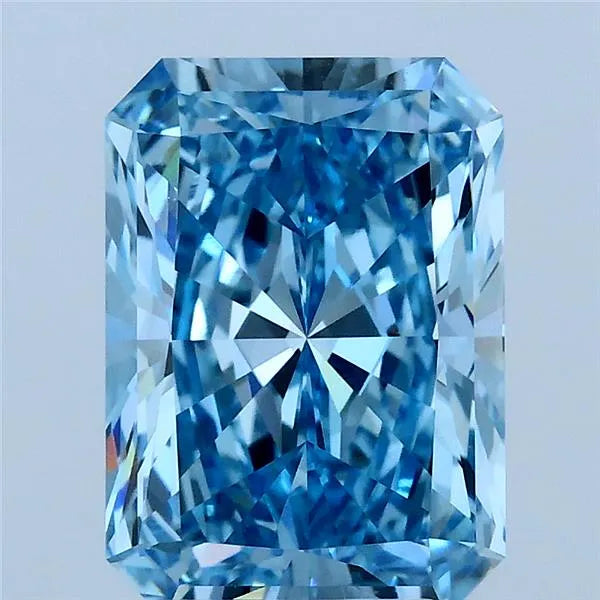 3.21ct Radiant Lab Grown Diamond (Colour Fancy Vivid Blue, Clarity VVS2, IGI Certified)