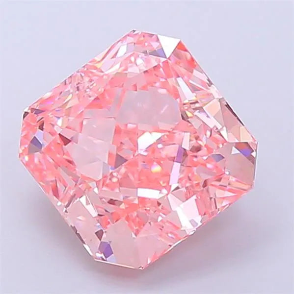 3.26ct Square radiant Lab Grown Diamond (Colour Fancy Vivid Pink, Clarity VVS2, IGI Certified)