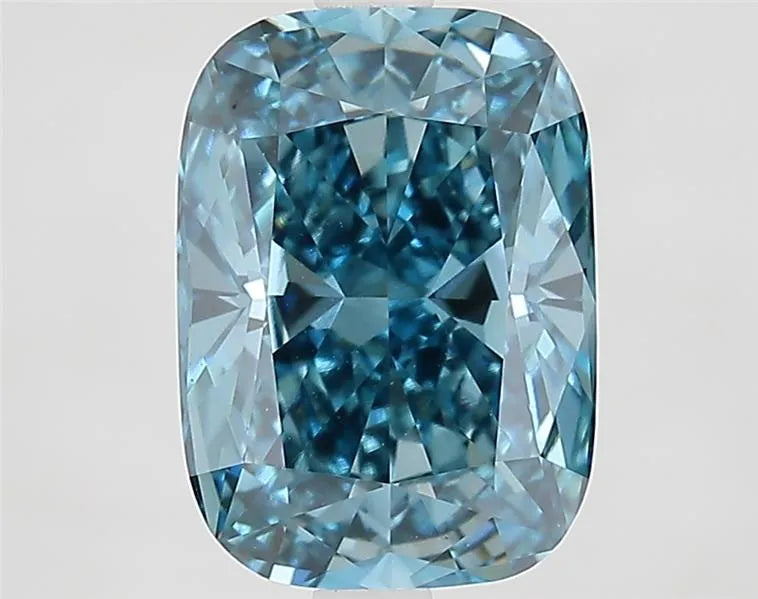 3.31ct Cushion modified Lab Grown Diamond (Colour Fancy Vivid Blue, Clarity VVS2, IGI Certified)