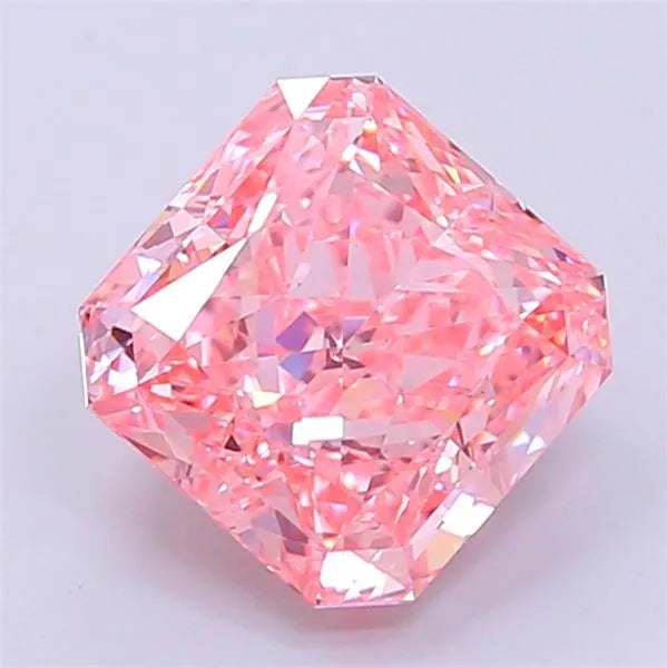 3.35ct Square radiant Lab Grown Diamond (Colour Fancy Vivid Pink, Clarity VS1, IGI Certified)