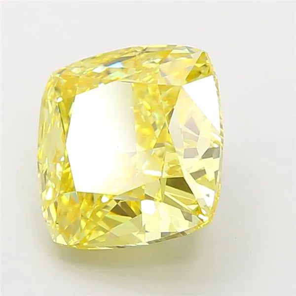 3.52ct Cushion modified Lab Grown Diamond (Colour Fancy Vivid Yellow, Clarity VS2, IGI Certified)