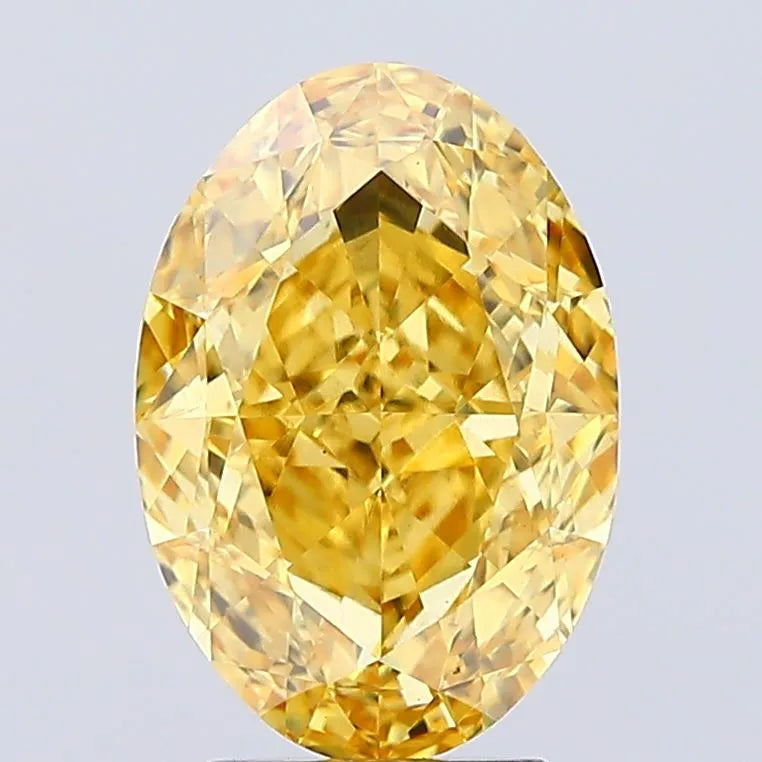 3.52ct Oval Lab Grown Diamond (Colour Fancy Vivid Yellow, Clarity VS1, IGI Certified)