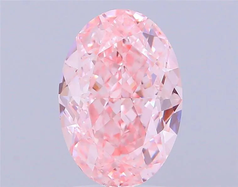 3.54ct Oval Lab Grown Diamond (Colour Fancy Vivid Pink, Clarity VS1, IGI Certified)