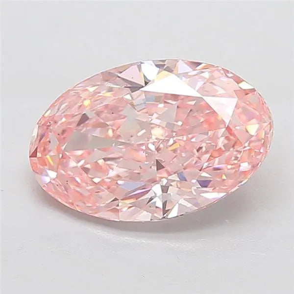 3.54ct Oval Lab Grown Diamond (Colour Fancy Vivid Pink, Clarity VS2, IGI Certified)