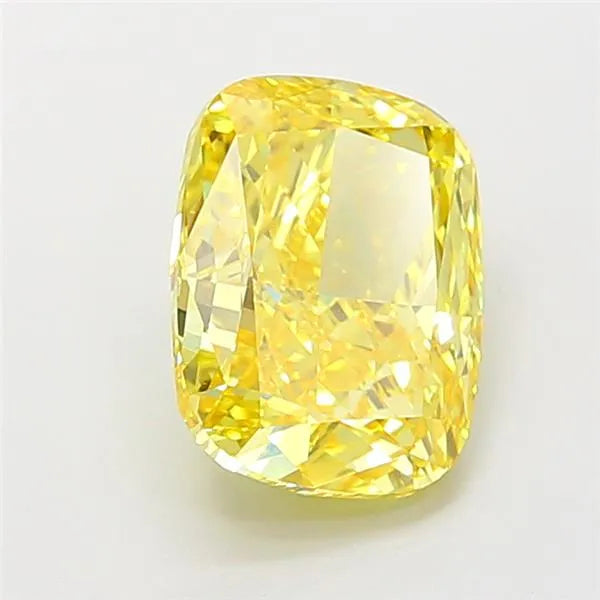 3.55ct Cushion modified Lab Grown Diamond (Colour Fancy Vivid Yellow, Clarity VS1, IGI Certified)
