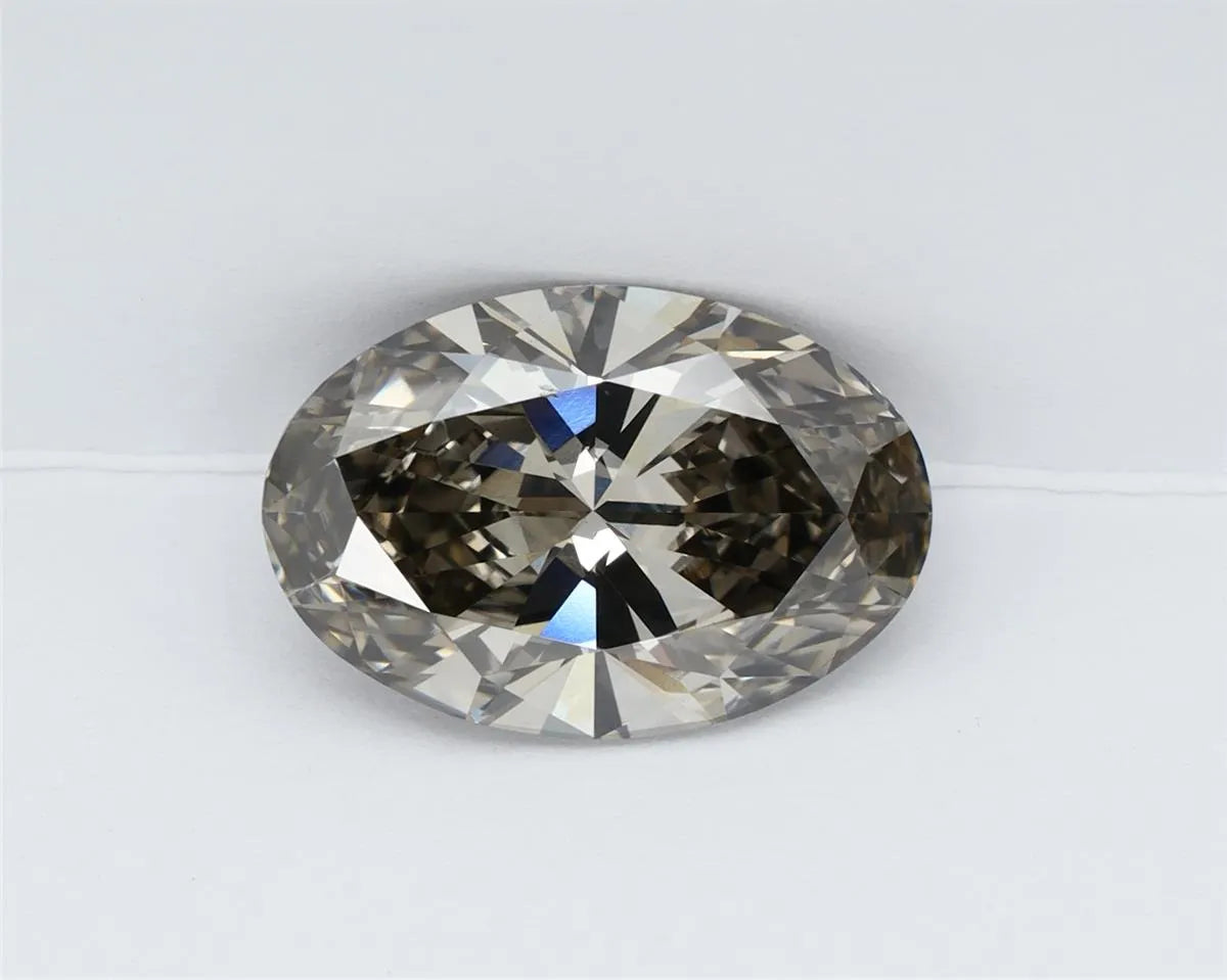 3.70ct Oval Lab Grown Diamond (Colour Fancy Brown Gray, Clarity VS2, IGI Certified)