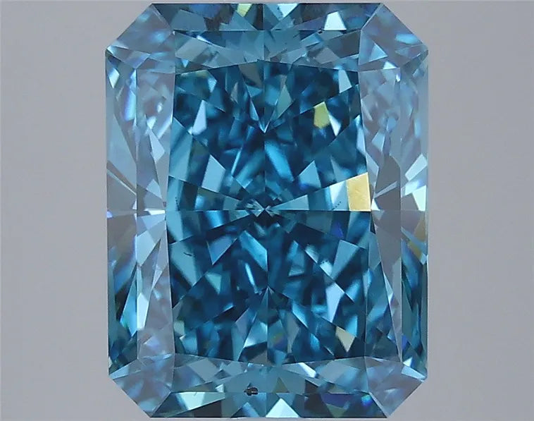 3.96ct Radiant Lab Grown Diamond (Colour Fancy Vivid Blue, Clarity VS2, IGI Certified)